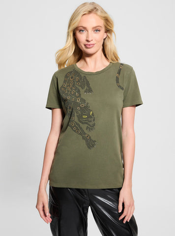 Eco Green Crystal Panther T-Shirt