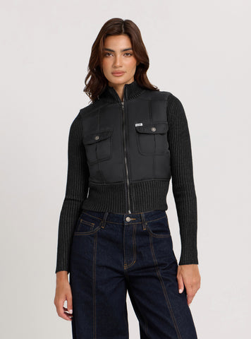 Guess Originals Black Nylon Zip-Up Jacket