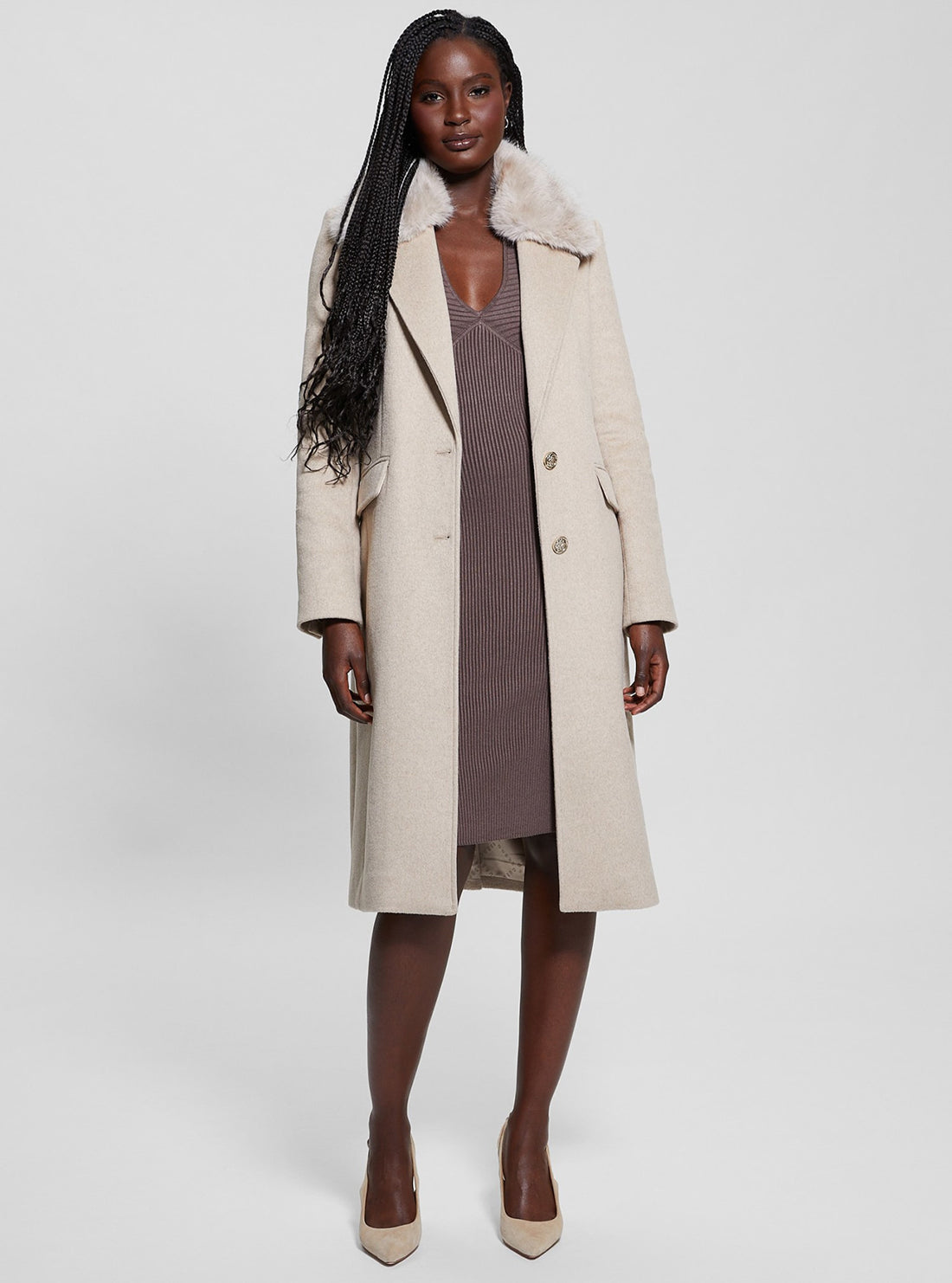 Beige Nancy Coat full view