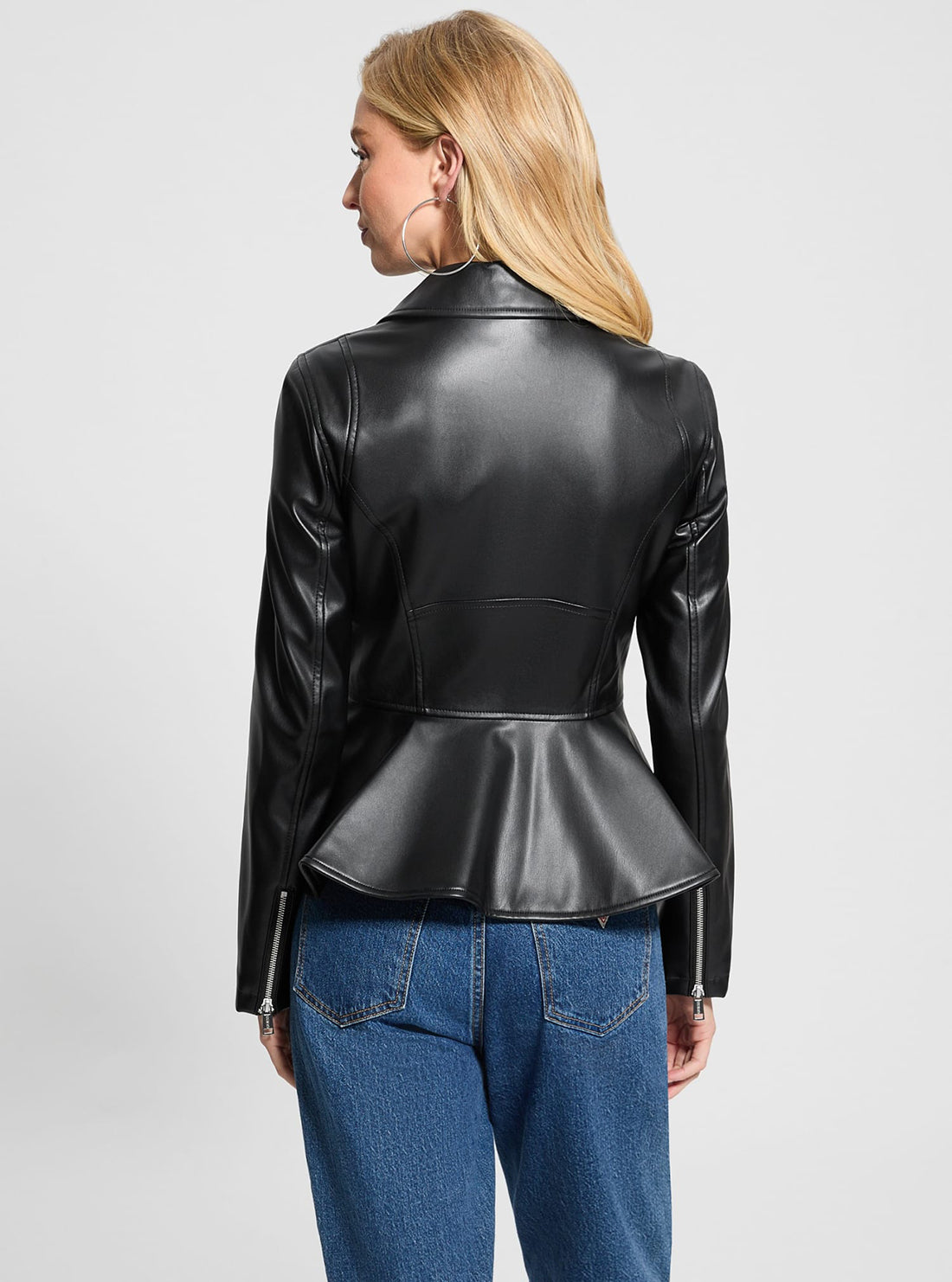 Black Ivy Peplum Moto Jacket