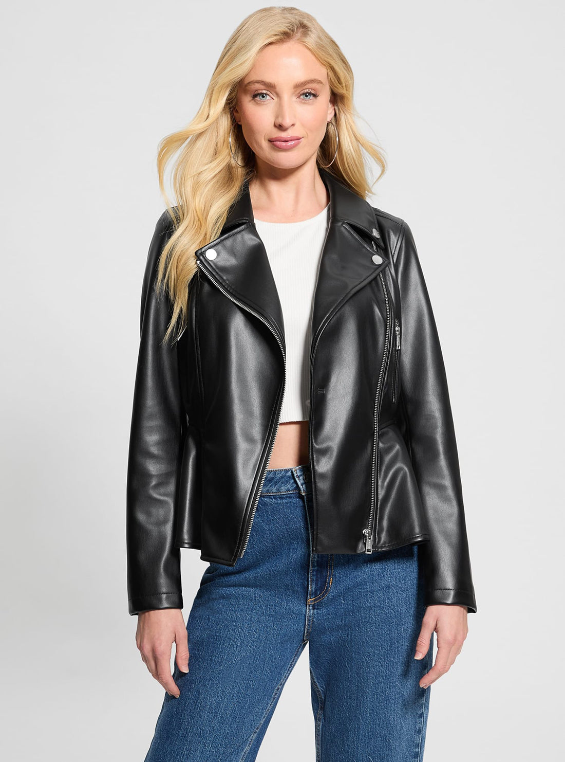 Black Ivy Peplum Moto Jacket