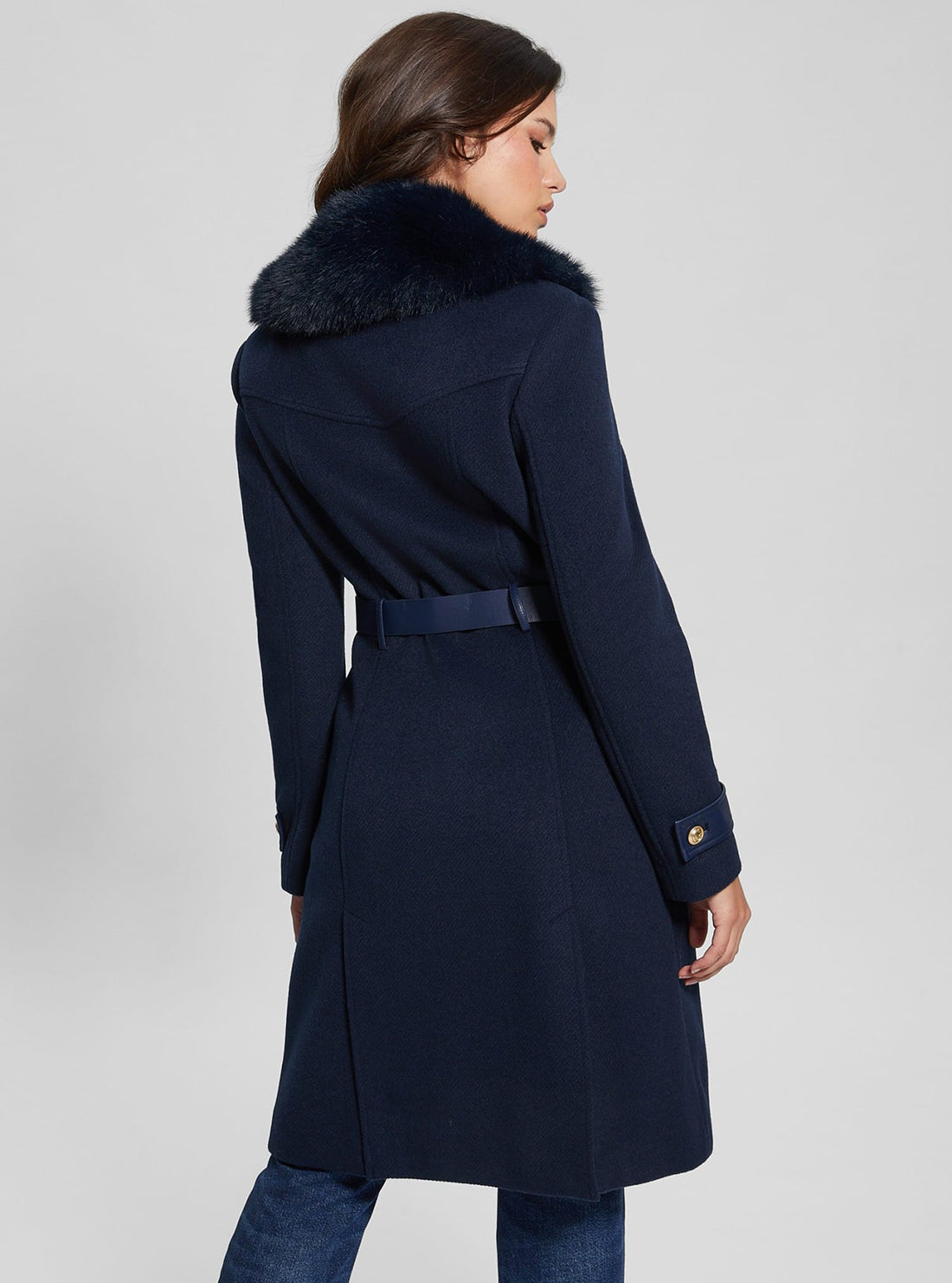 Navy Amelia Belted Coat