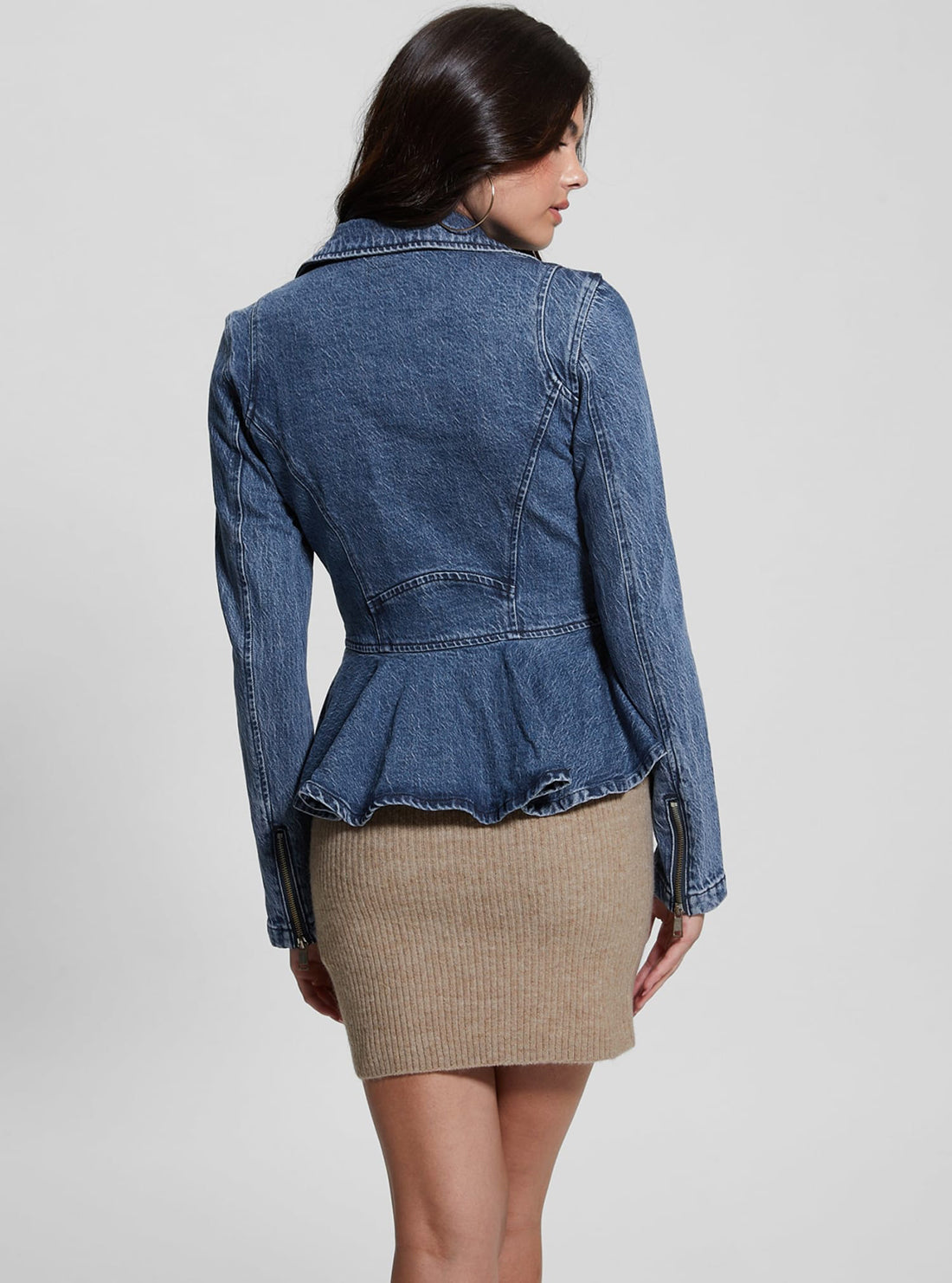 Blue Denim Peplum Jacket