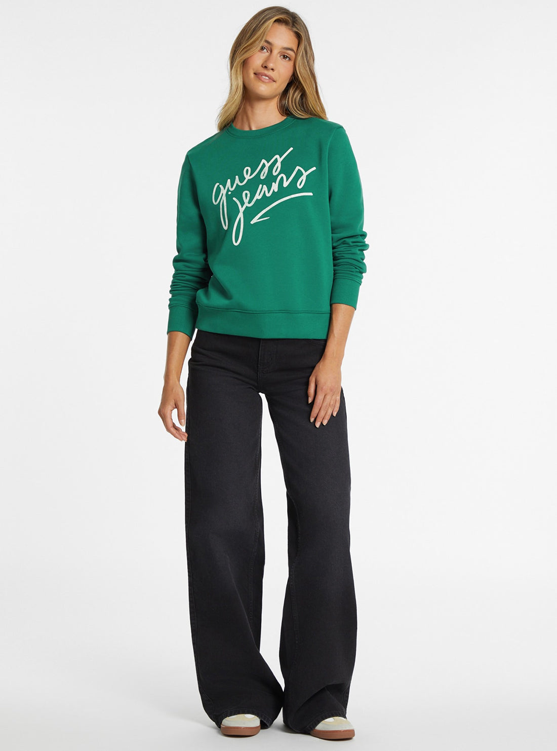 Guess Jeans Green Logo Jumper