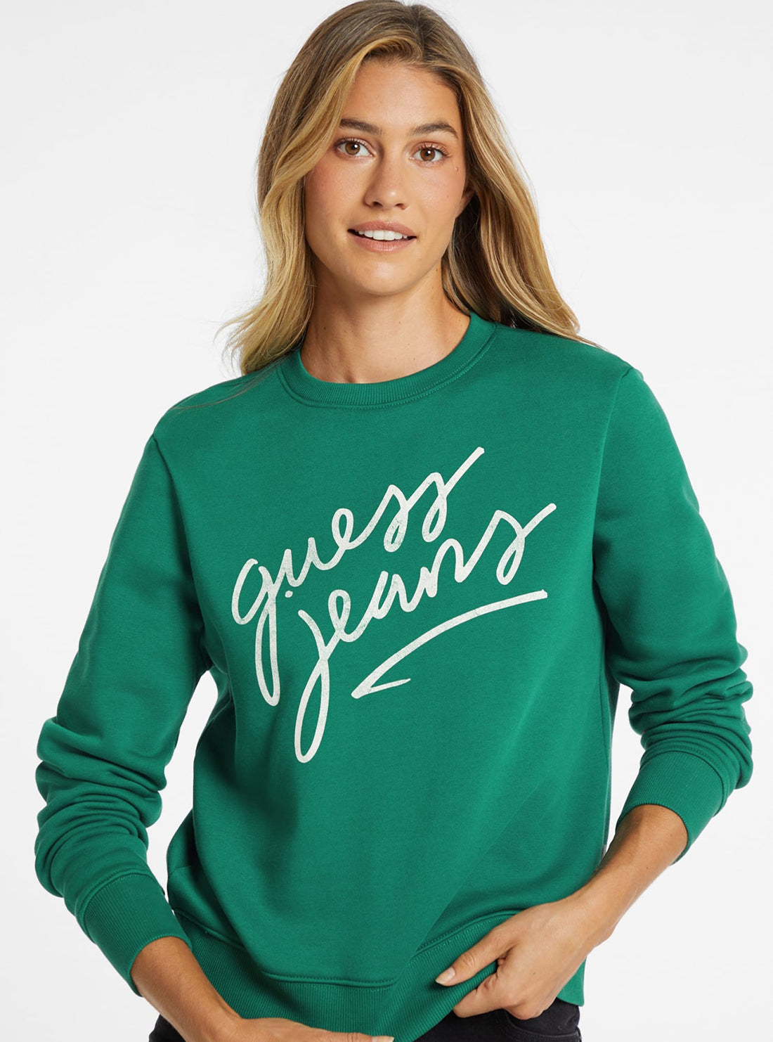 Guess Jeans Green Logo Jumper