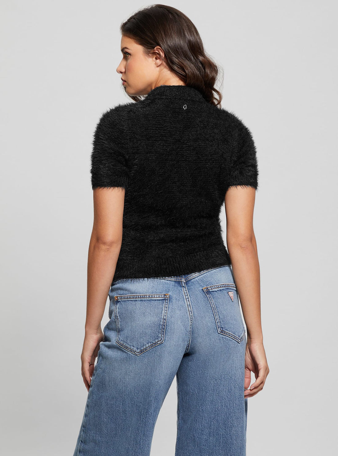 Black Coraline Knit Polo Top