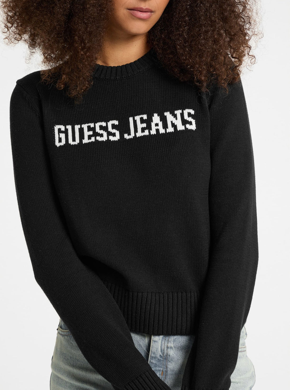 Guess Jeans Black Intarsia Jumper