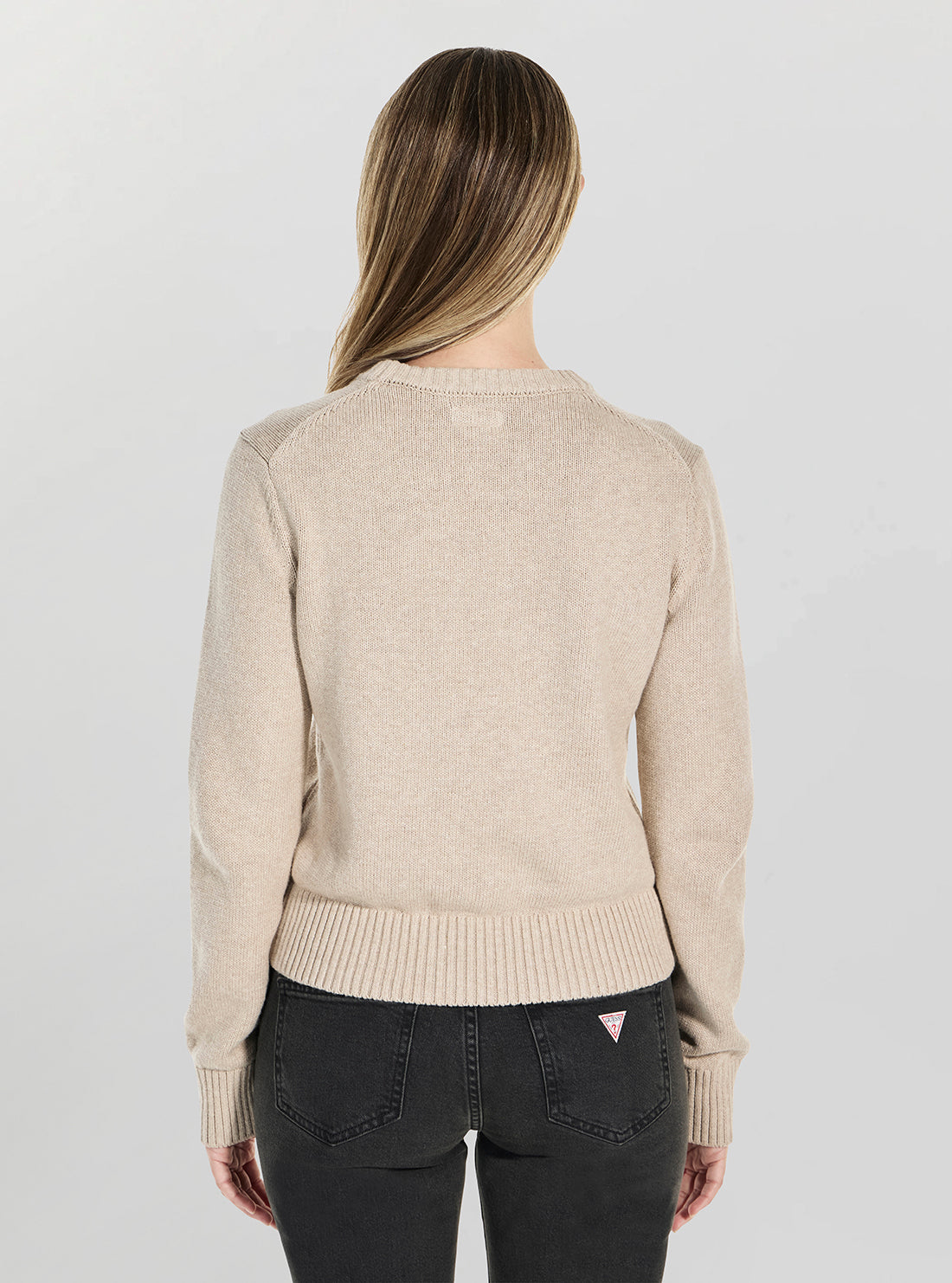 Guess Jeans Brown Intarsia Sweater W4BR10Z3HM1 Back View