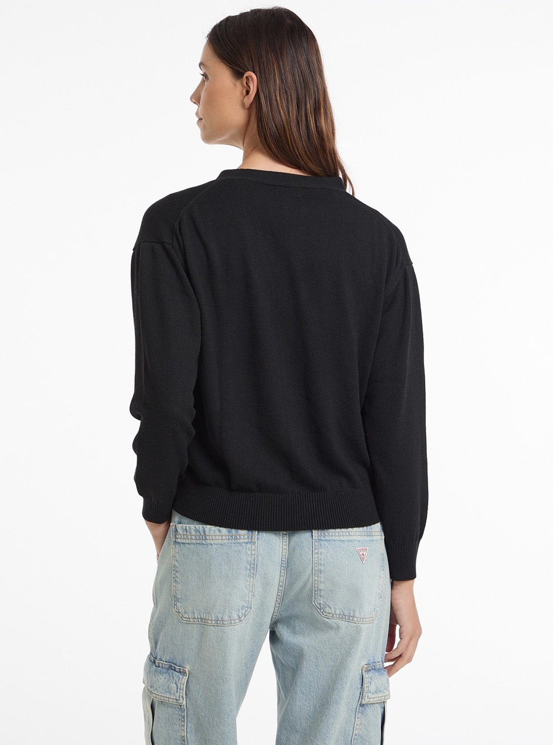 Guess Jeans Black Mini Triangle Cardi W4BR16Z3HO2 Back View