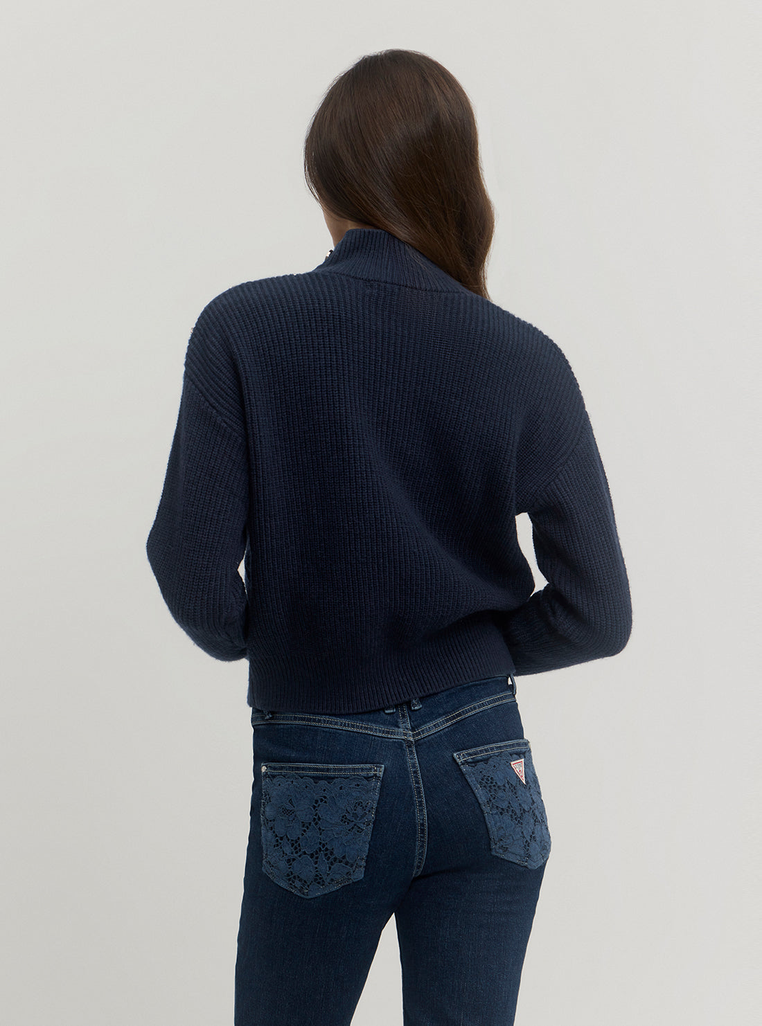 Eco Navy Zylee Mock Neck Jumper