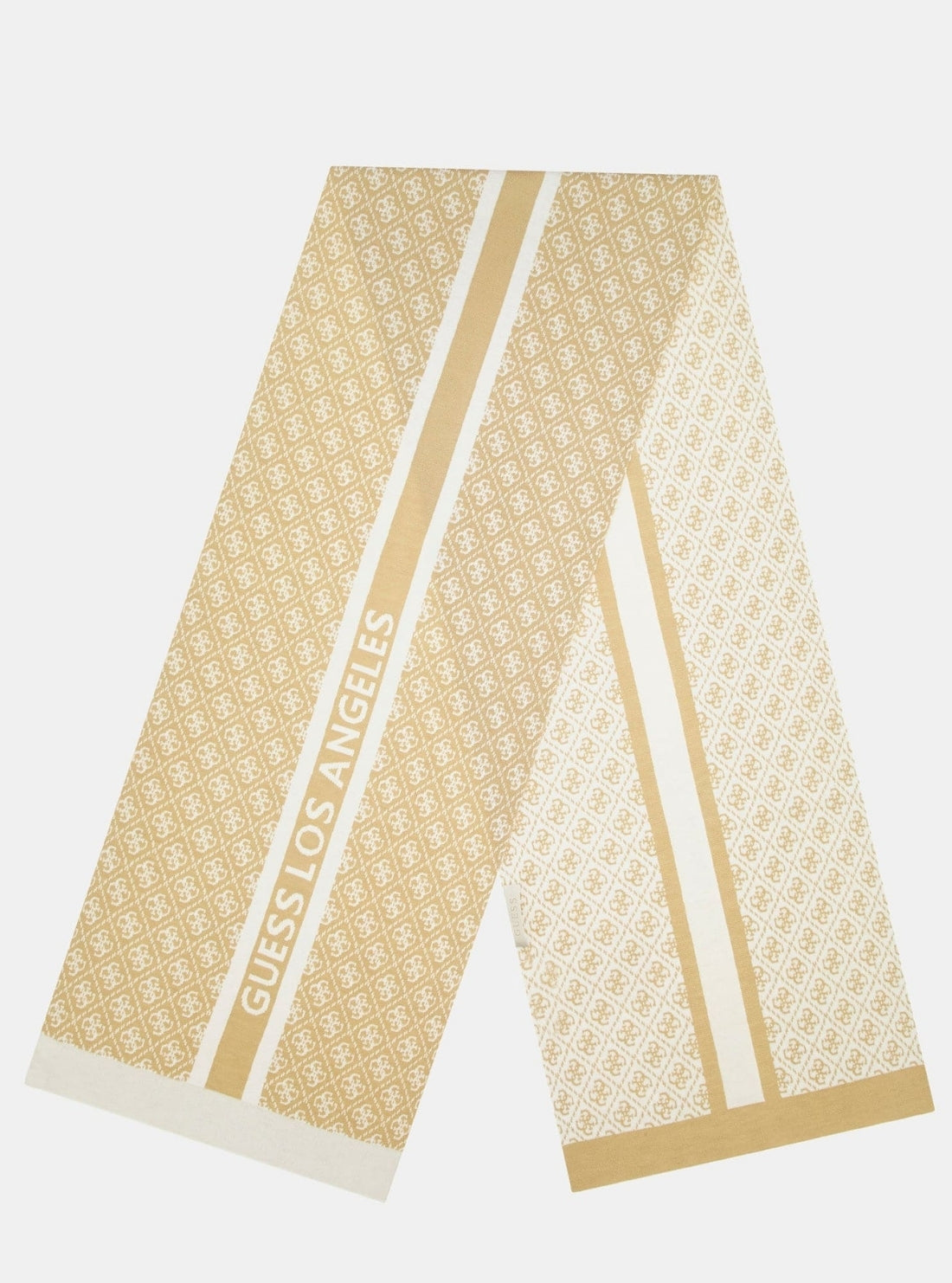 GUESS Accessories Beige Logo Sevyn Knit Scarf W4BZ22Z3JD2 Front View_2