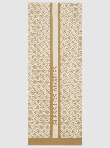 Beige Logo Knit Scarf