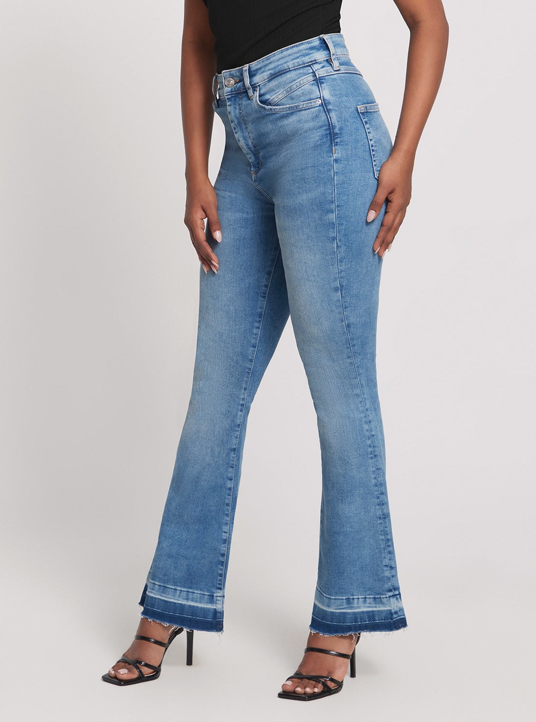 High-Rise Pop 70s Denim Jeans in Mid Wash