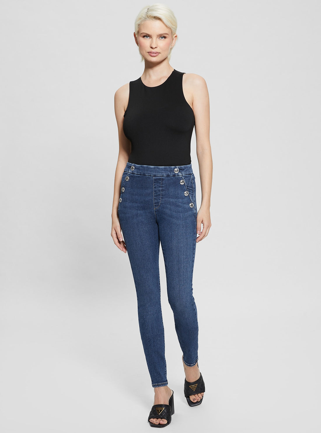 High-Rise Aubree Skinny Denim Jeans in Dark Wash