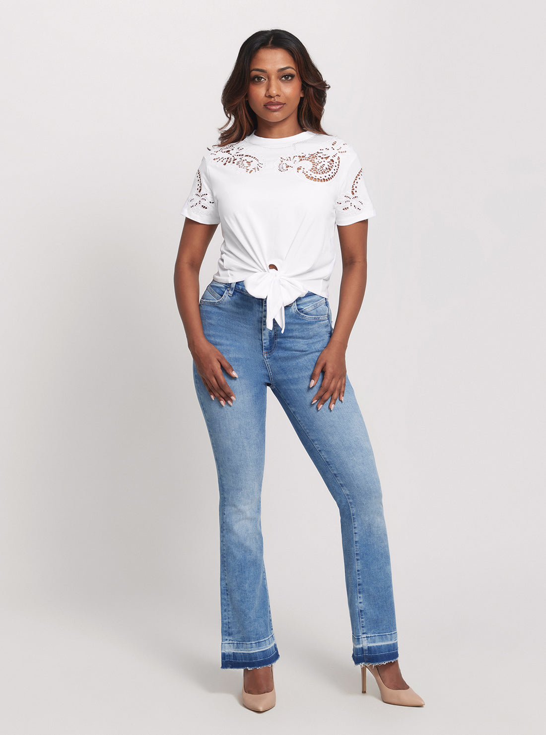 Eco White Anjour Lace T-Shirt