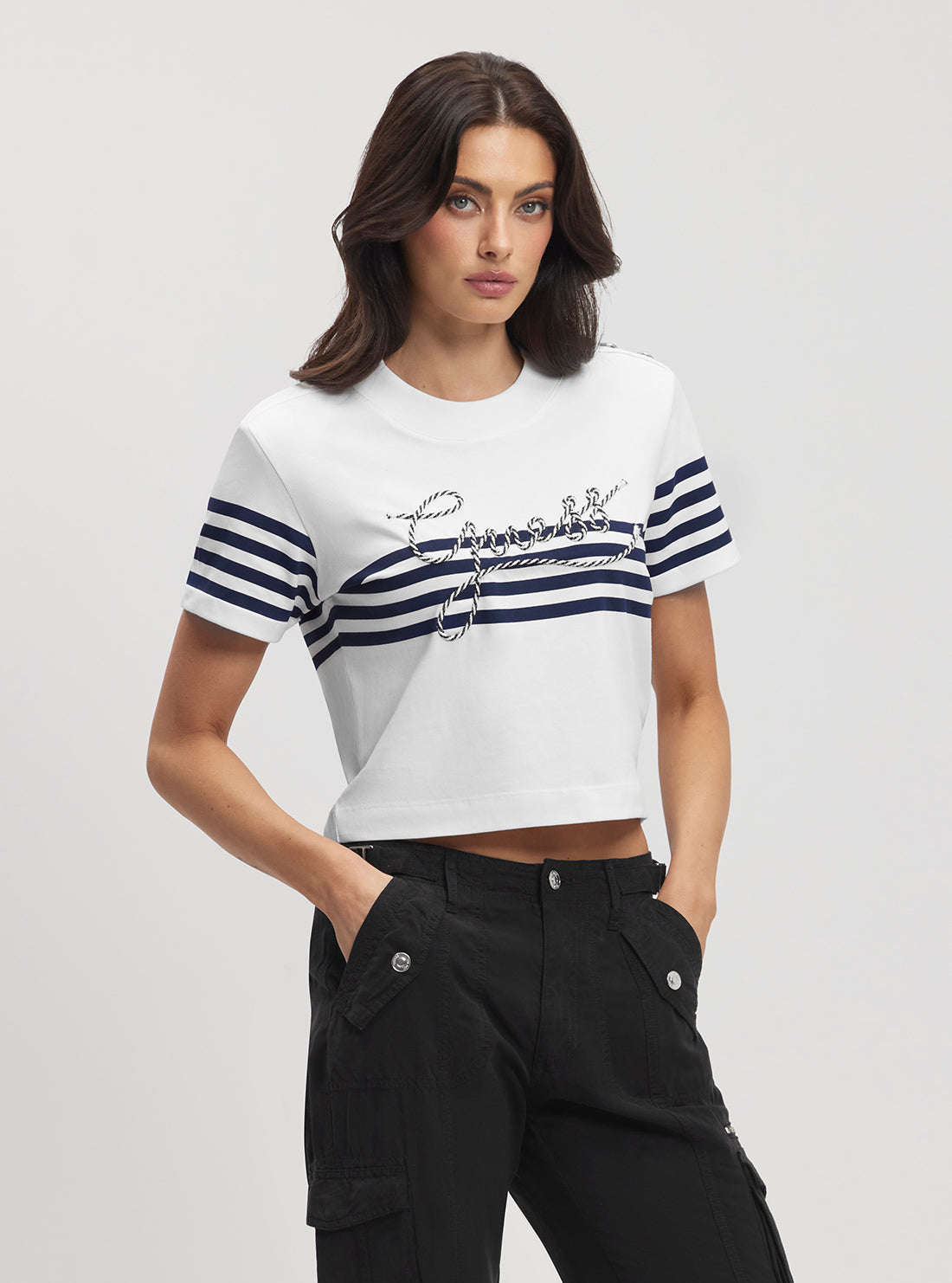 GUESS Eco White Marina T-Shirt front view