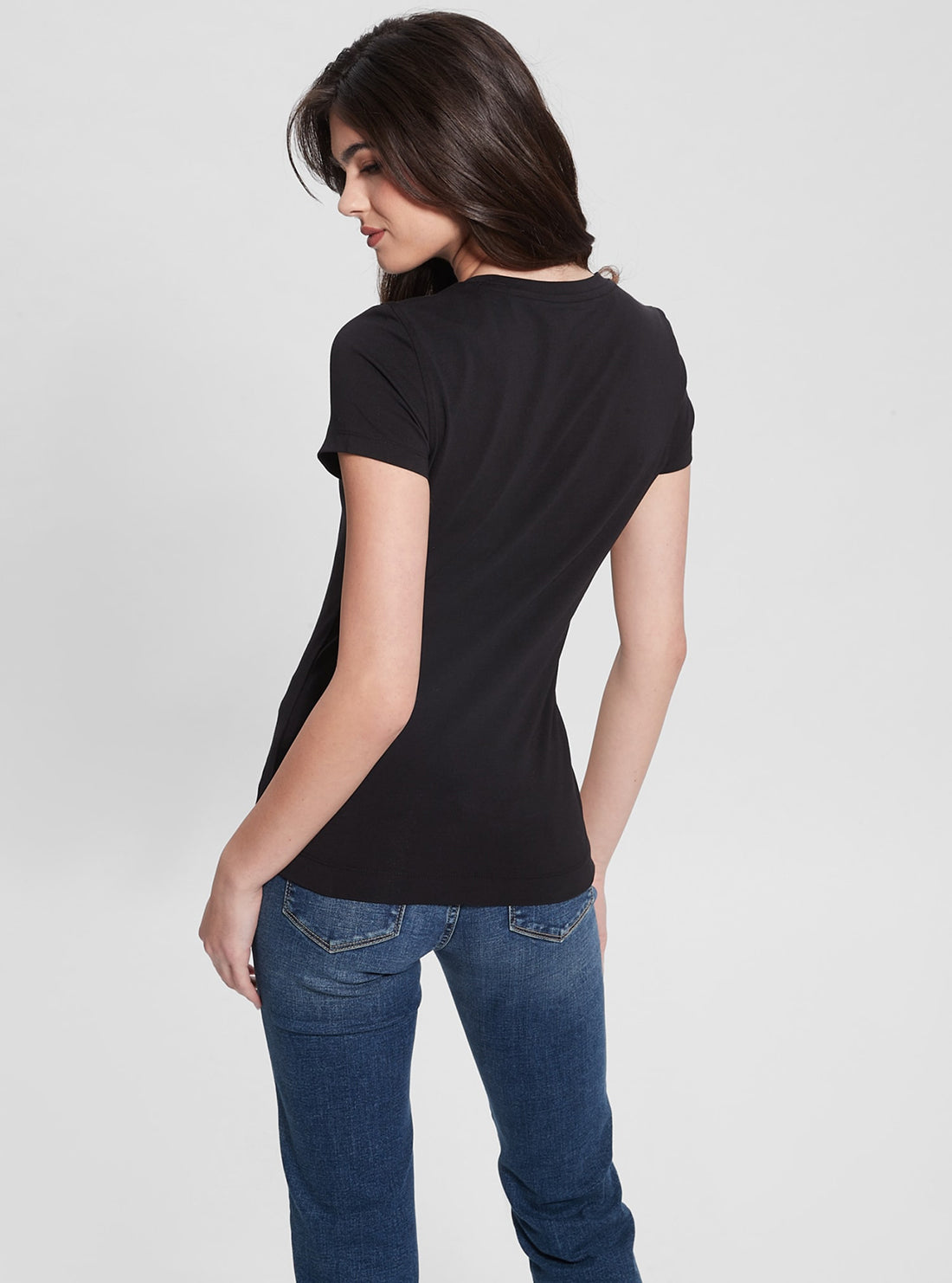 GUESS Black Script Logo T-Shirt back view