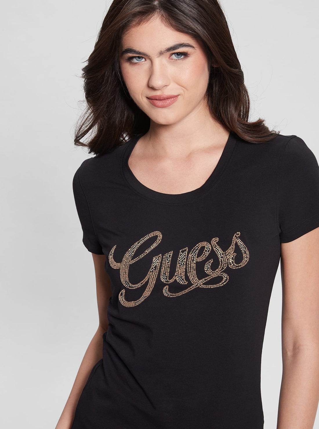 GUESS Black Script Logo T-Shirt detail view