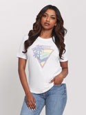 GUESS Eco White Beach Triangle T-Shirt front view