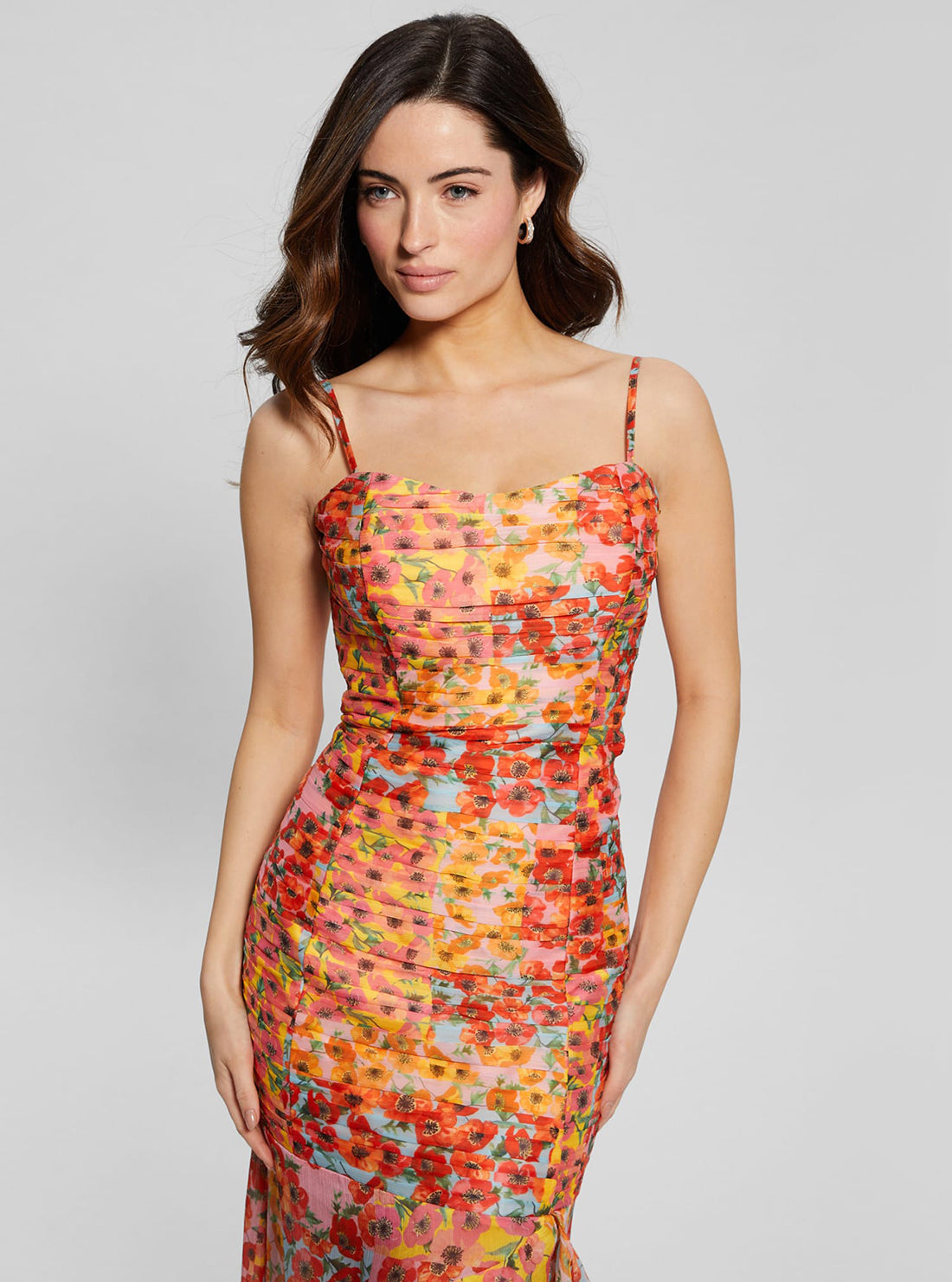 Eco Red Floral Juliana Maxi Dress | GUESS Eco Red Floral Juliana Maxi Dress | GUESS