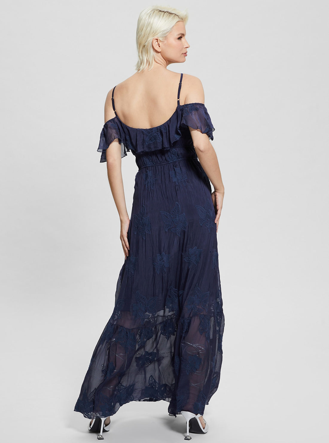 GUESS Navy Elide Maxi Dress back view