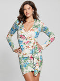 GUESS Eco Floral Print Emily Mini Dress front view