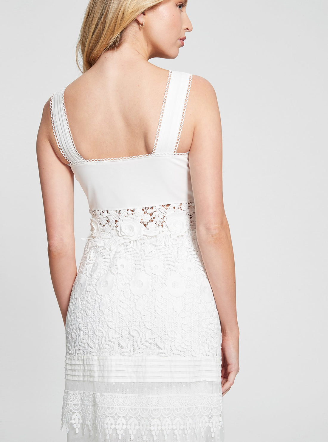 GUESS White Mesh Jolene Duster back view