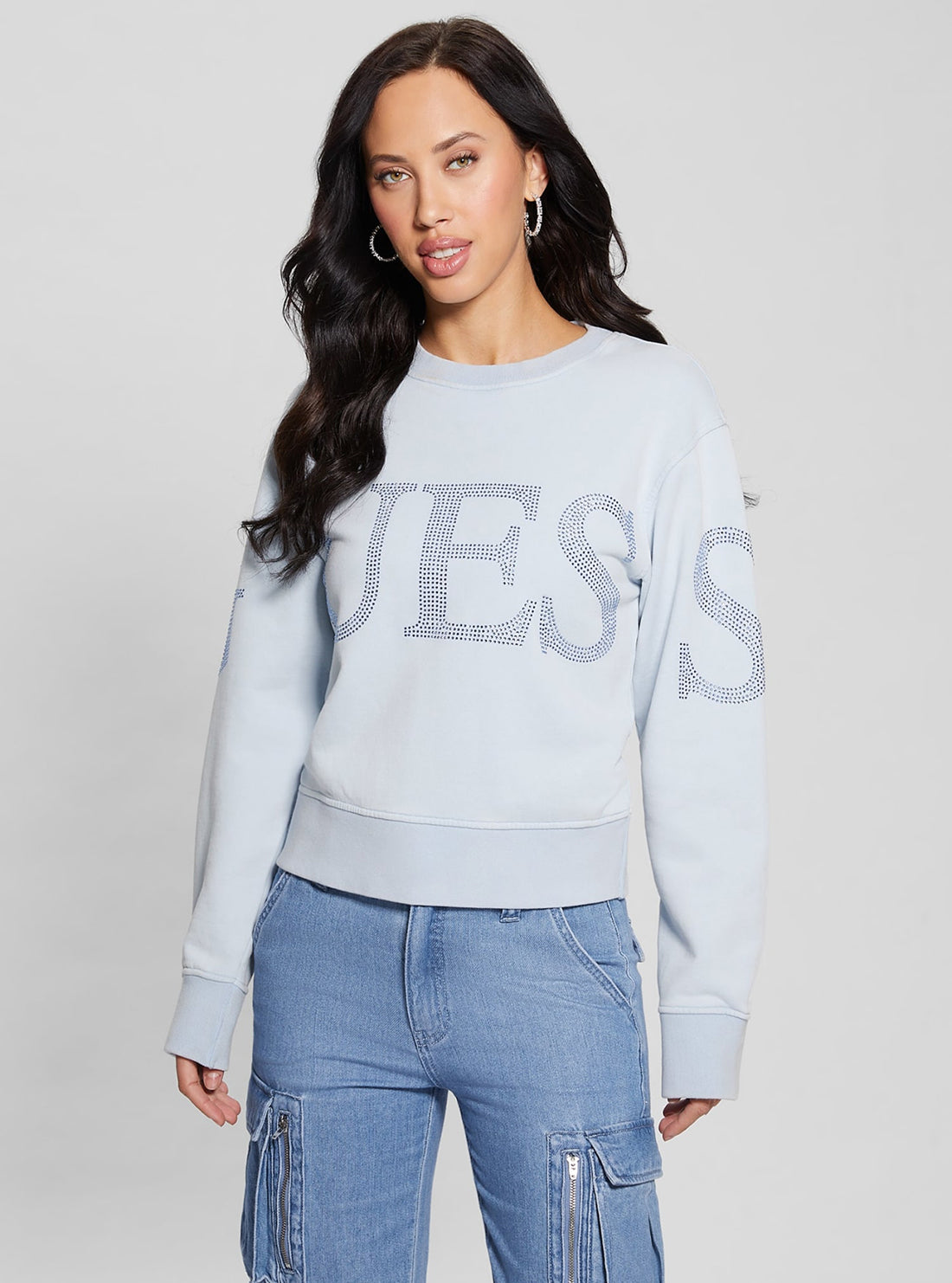 GUESS Blue Vintage Logo Jumper front view