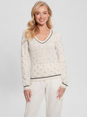 GUESS Beige Rosie Long Sleeve Knit Top front view