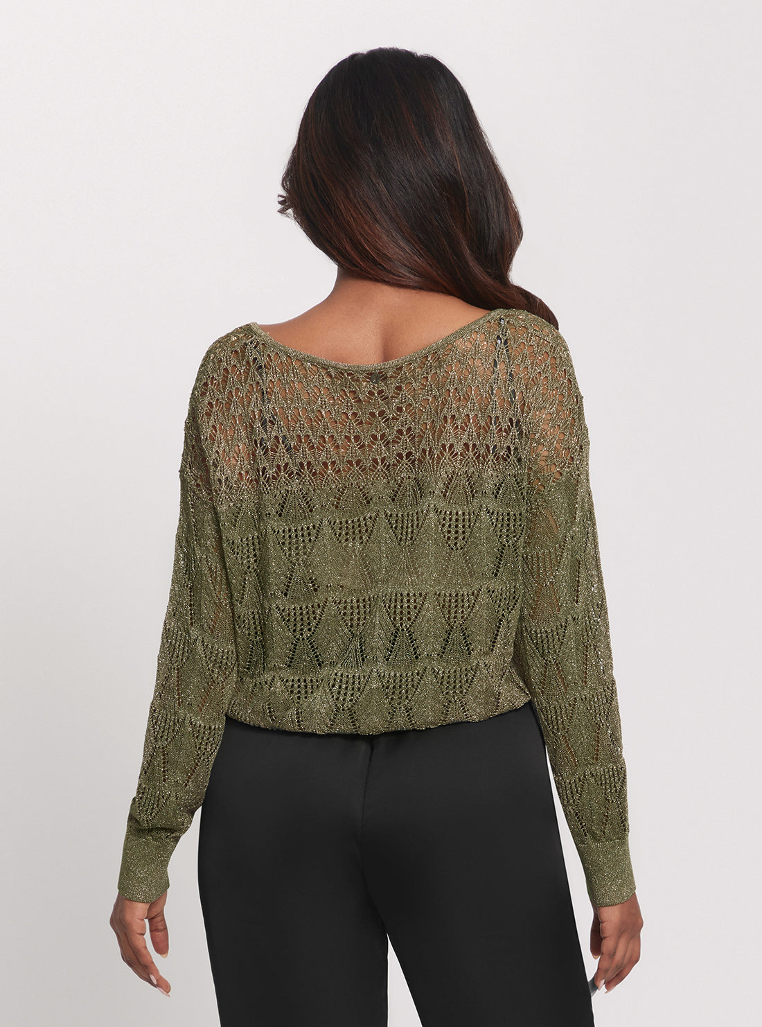 GUESS Eco Green Clarissa Long Sleeve Knit Top back view