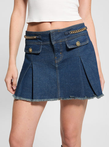 Blue Lily Chain Mini Skirt
