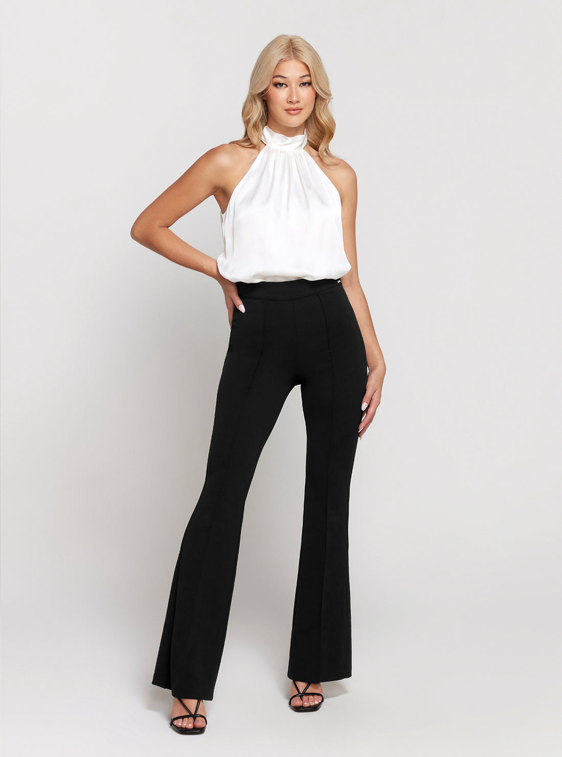 GUESS Black Flared Evelina Pants full view