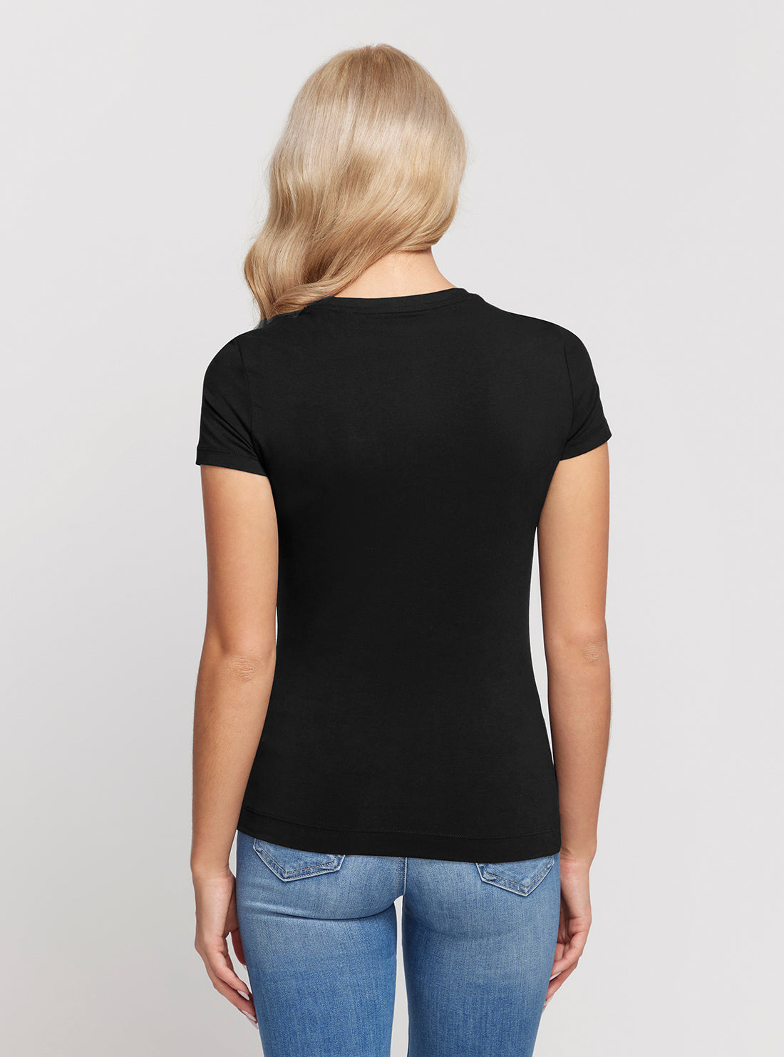 GUESS Black Short Sleeve Stones Logo T-Shirt back view