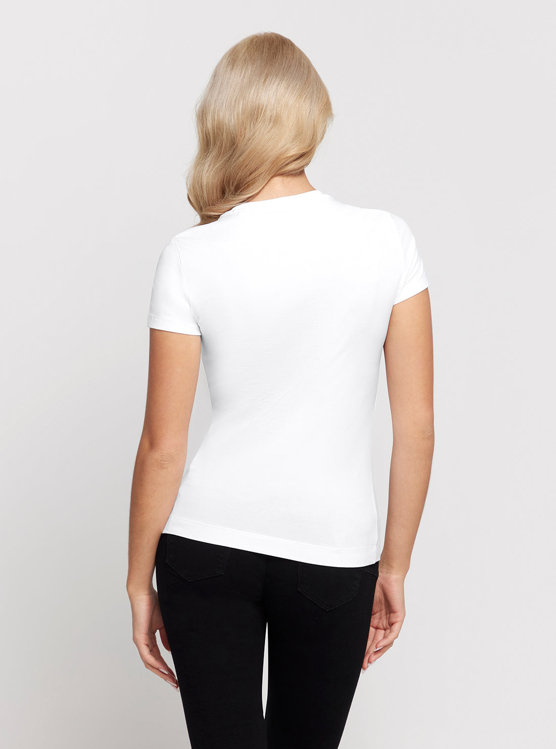 GUESS White Short Sleeve Stones Logo T-Shirt back view