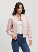 GUESS Pink Gloria Logo Bomber Jacket front view