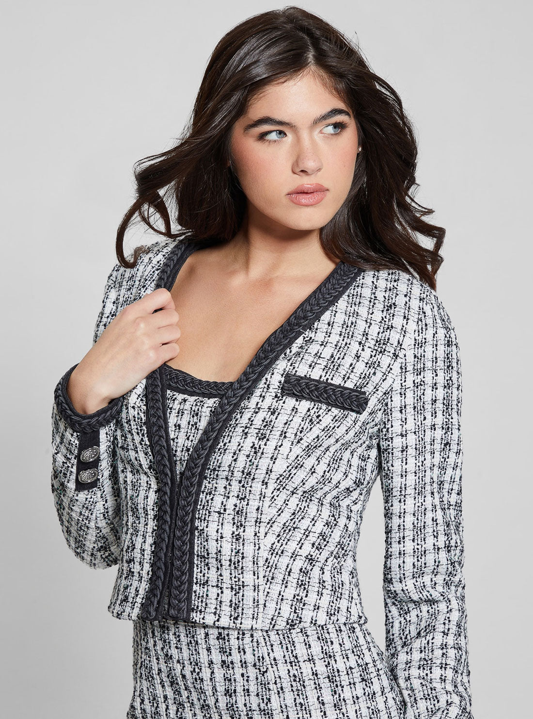 GUESS Black White Tosca Jacket detail view
