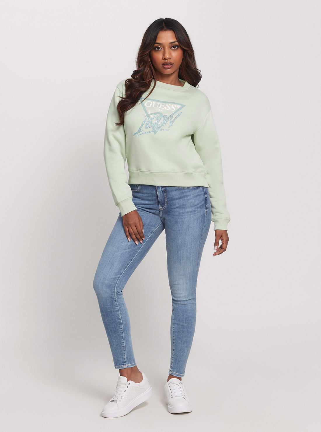 GUESS Mint Green Icon Jumper full view