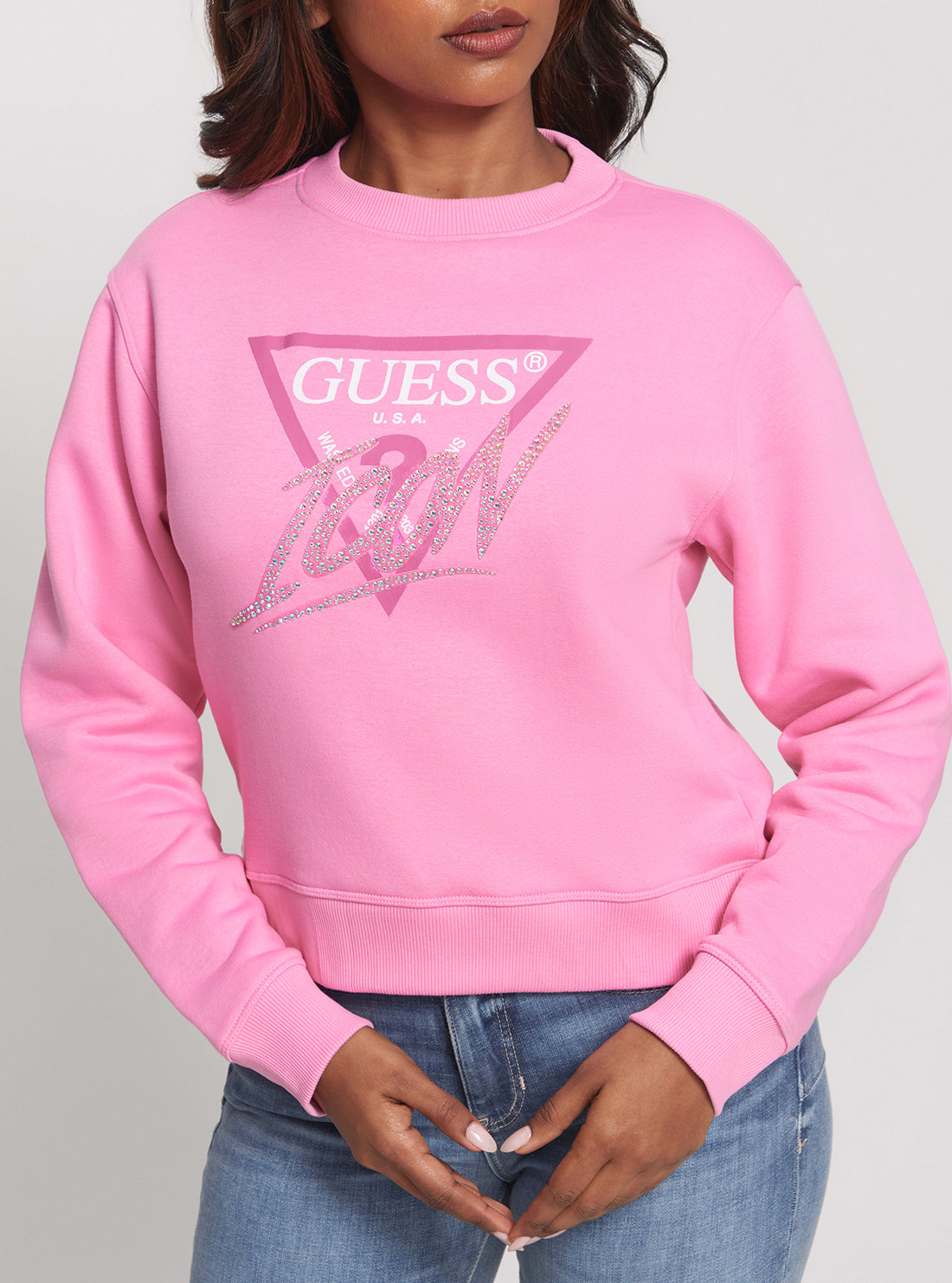 GUESS Pink Icon Jumper detail view