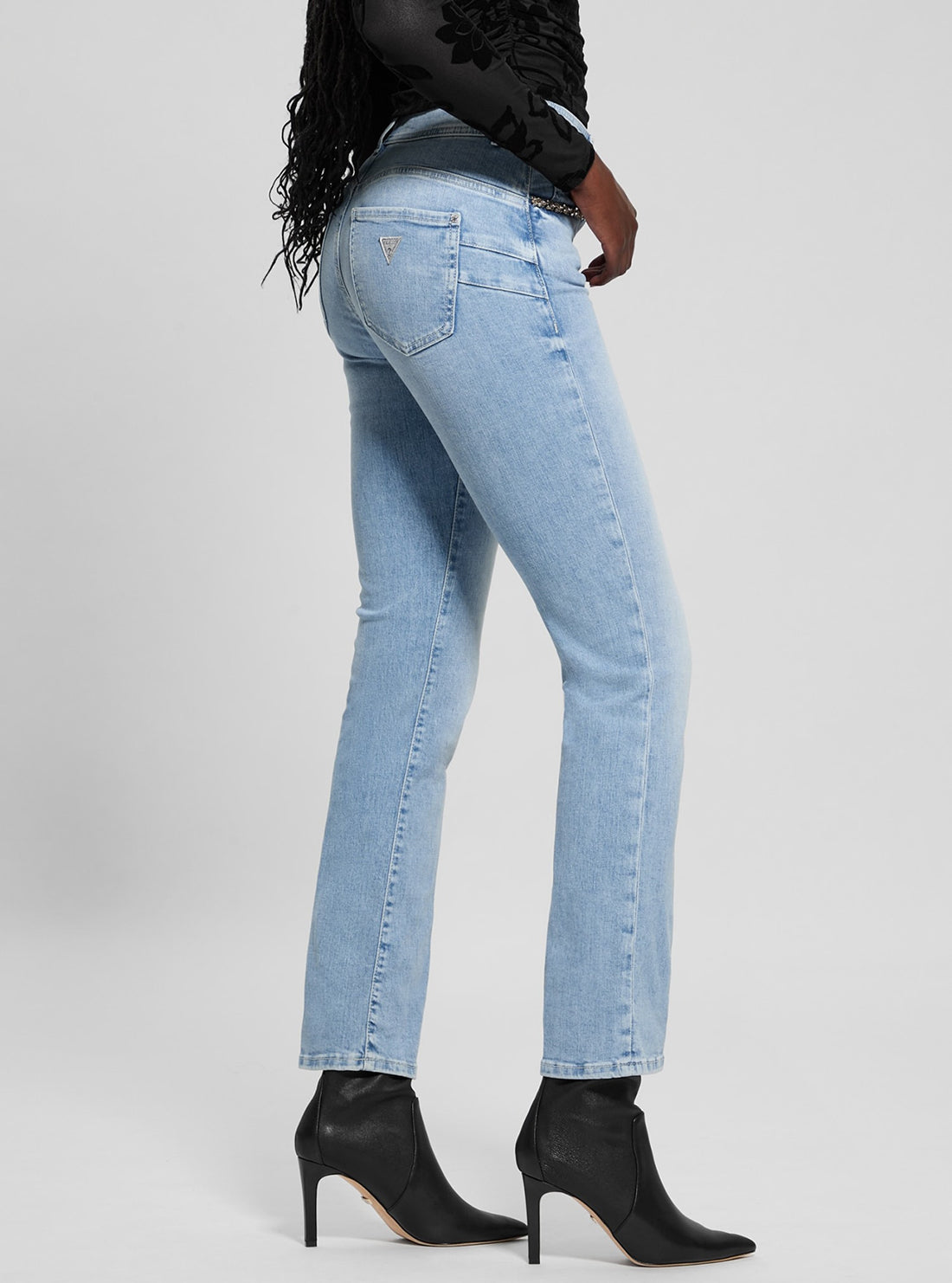 Blue Denim Shape Up Straight Leg Jeans in Light Wash