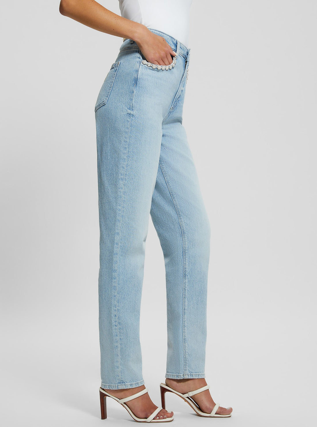 Blue Denim Mom Jean in Light Wash