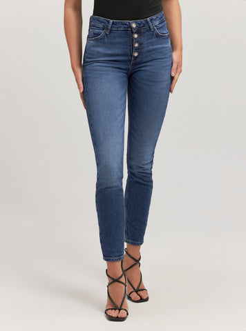 High-Rise 1981 Skinny Denim Jeans In Dark Wash