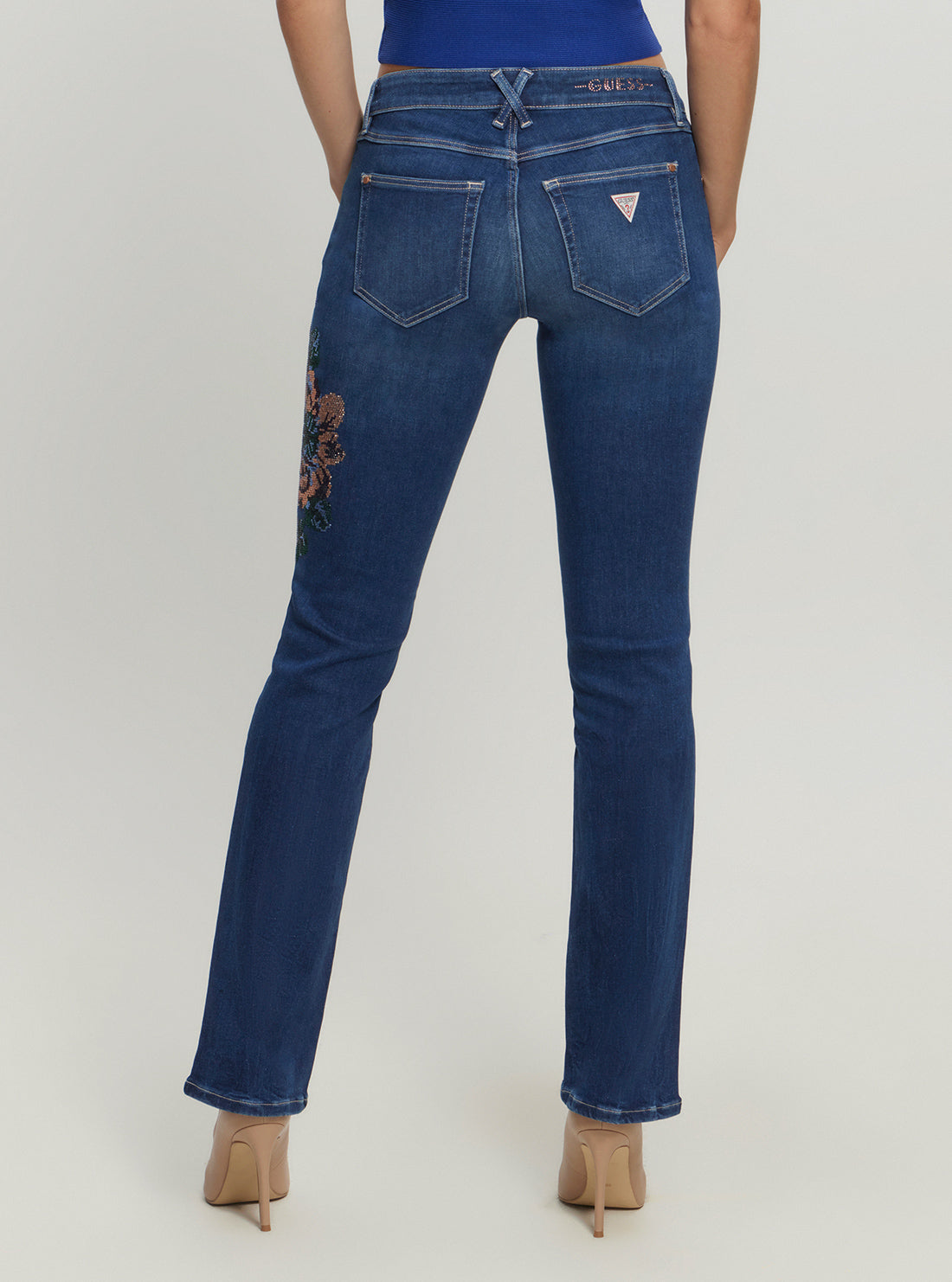 Low-Rise Hermosa Straight Denim Jeans in Dark Wash