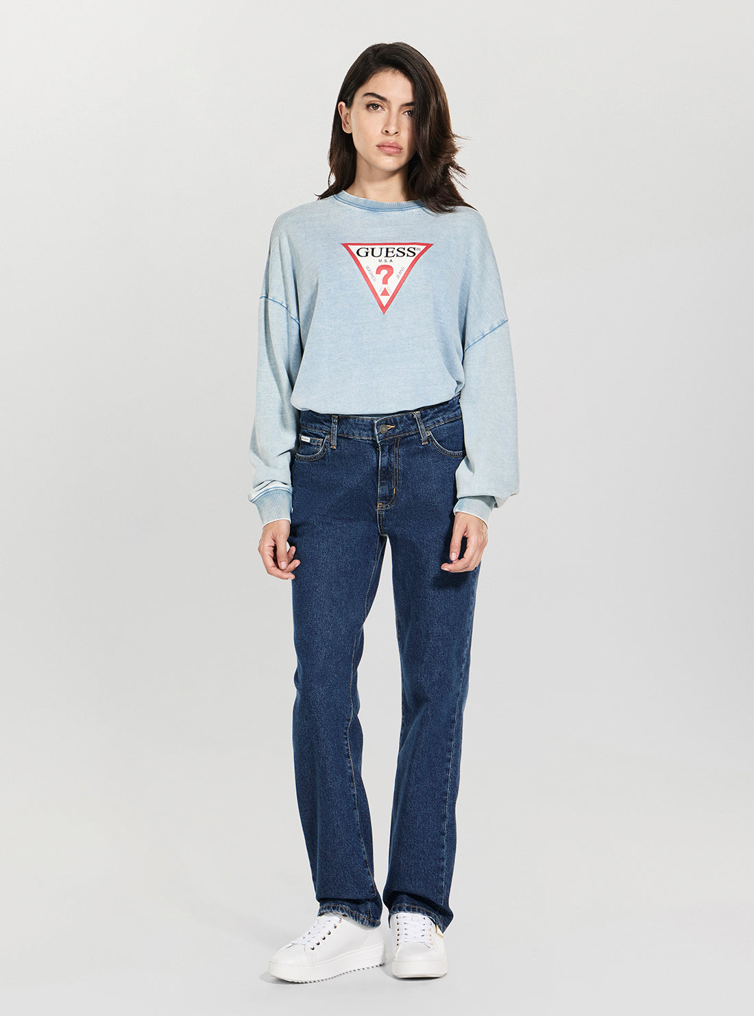 Guess Jeans G08 Straight Leg Jeans in Medium Wash W4YA98D5CC2 Full View