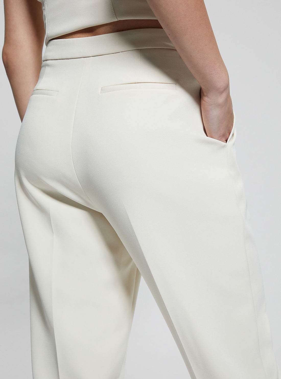 Eco White Roberta Structured Jogger Pant