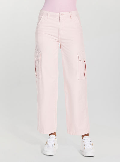 Guess Jeans Pink Cargo Chino Pants W4YB61WGCV1 Front View