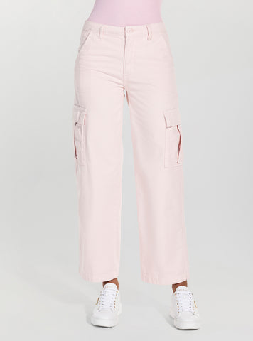 Guess Jeans Pink Cargo Chino Pants W4YB61WGCV1 Front View