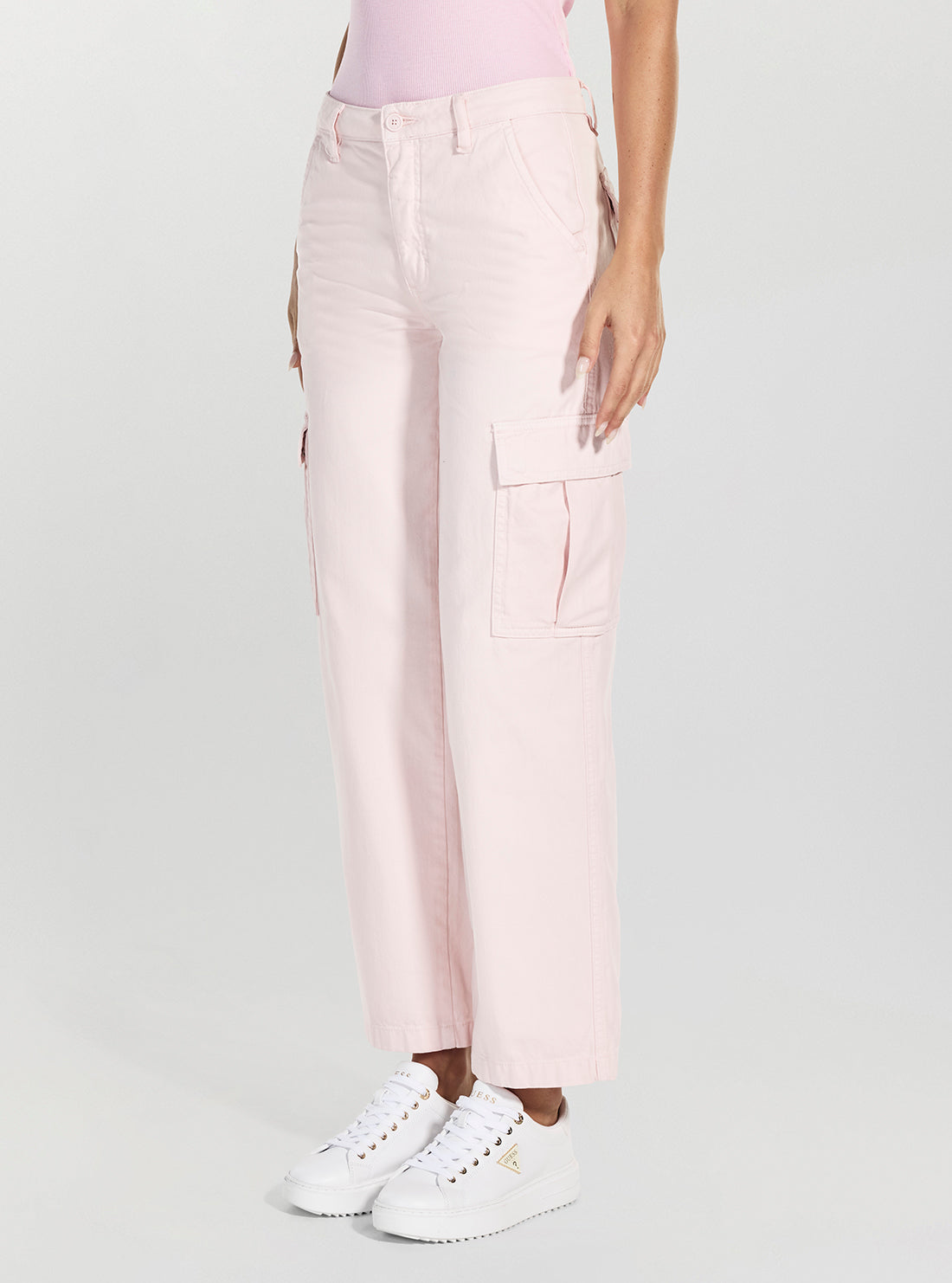 Guess Jeans Pink Cargo Chino Pants W4YB61WGCV1 Side View