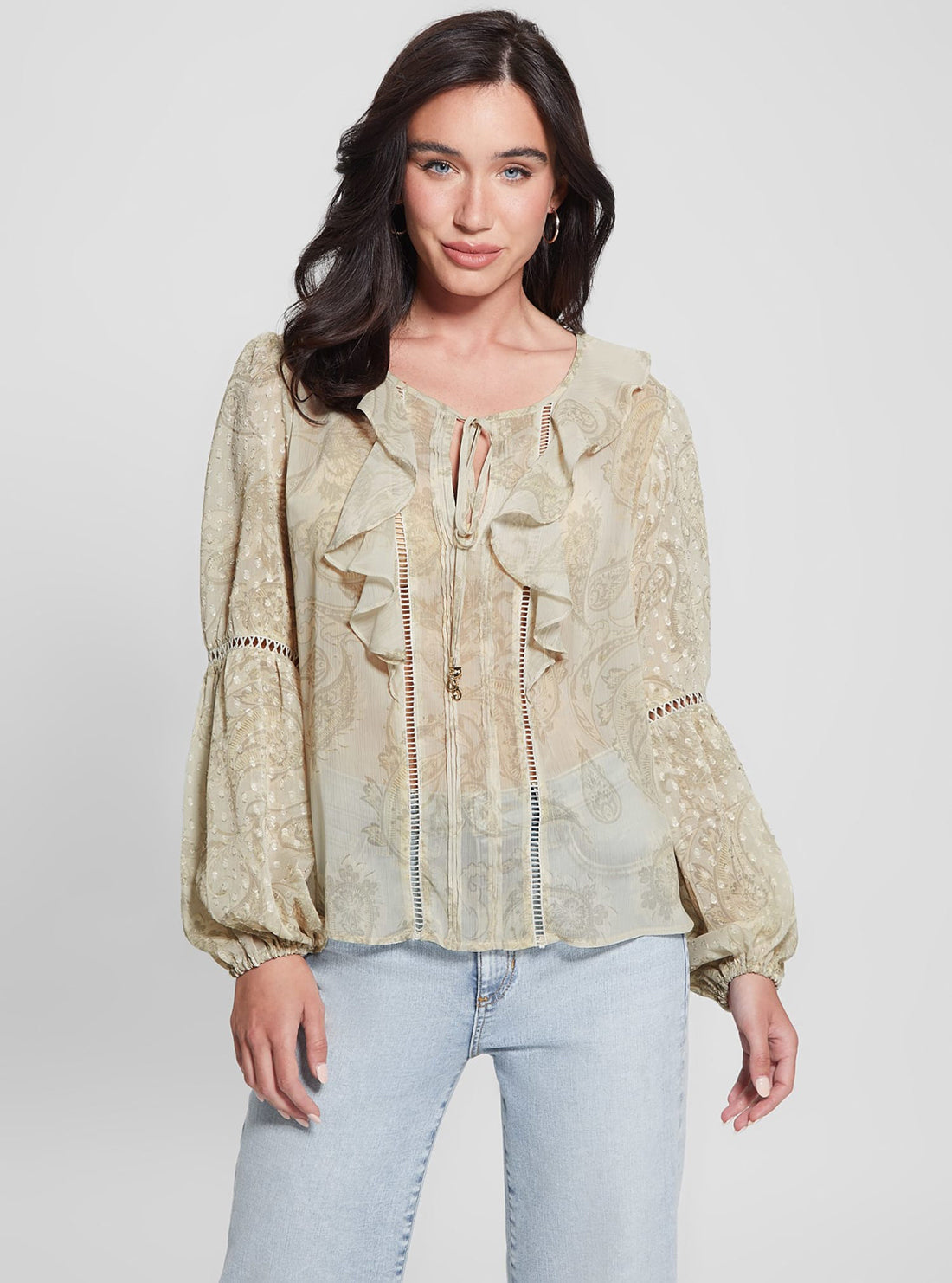 Eco Beige Long Sleeve Laila Top