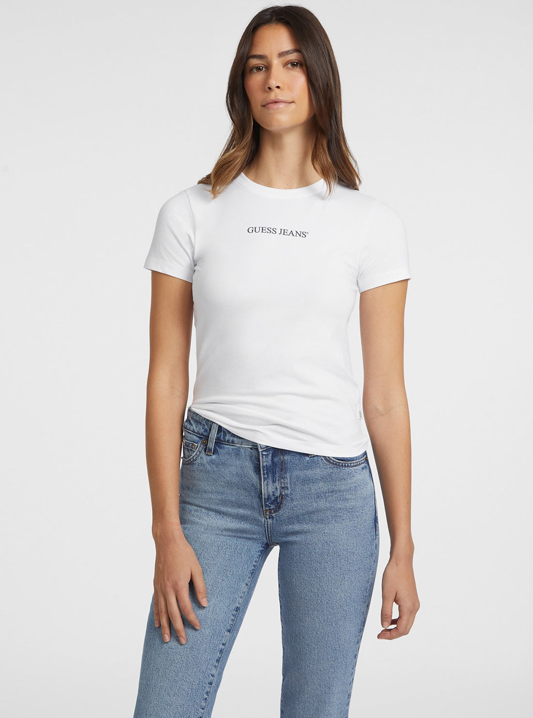 GUESS Jeans White Short Sleeve Logo T-Shirt