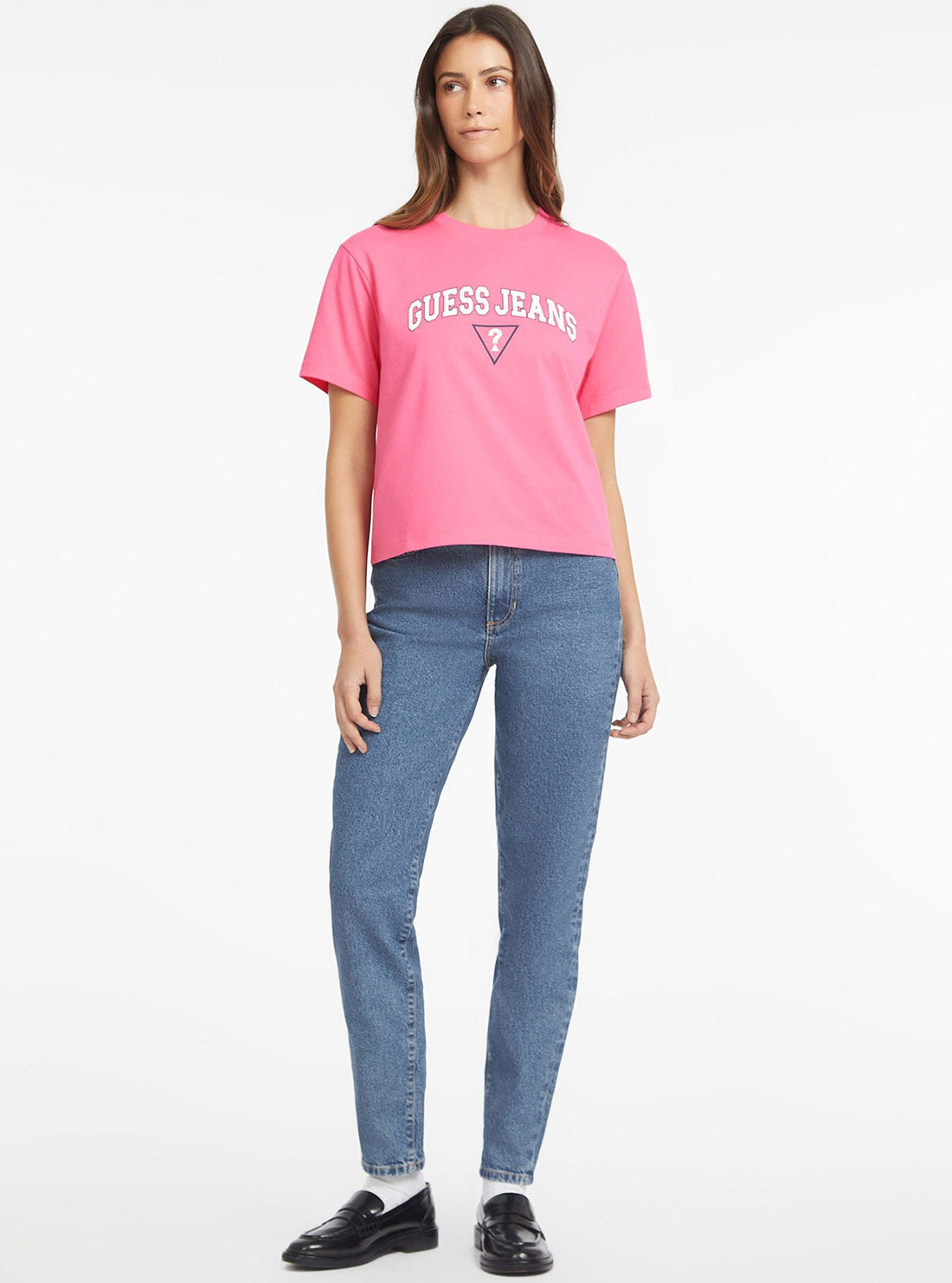 Guess Jeans Pink Boxy T-Shirt  full view